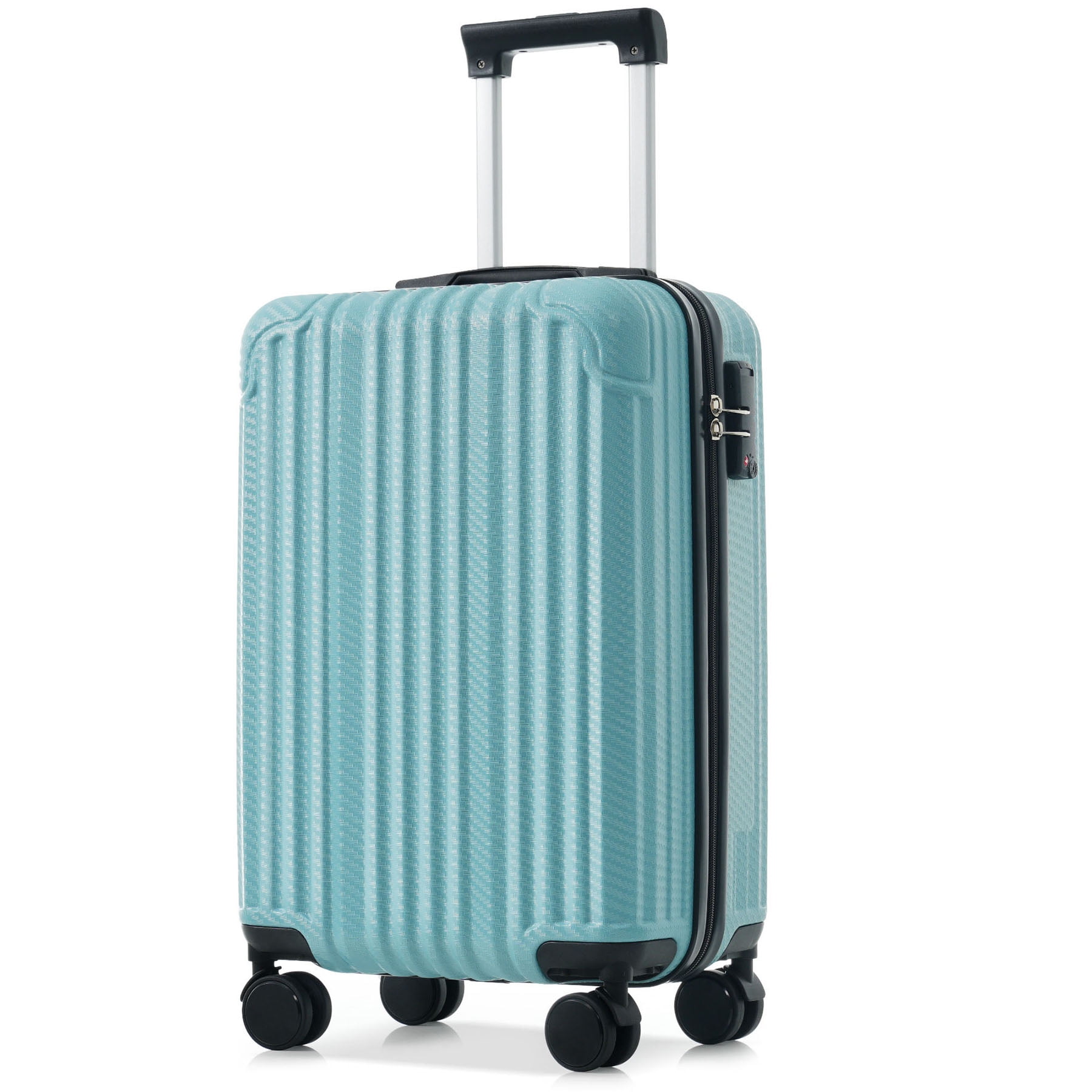 S-HOME 6-Piece ABS Hardshell Luggage Set with Spinner Wheels, Includes Carry-On and Checked Sizes with TSA Locks