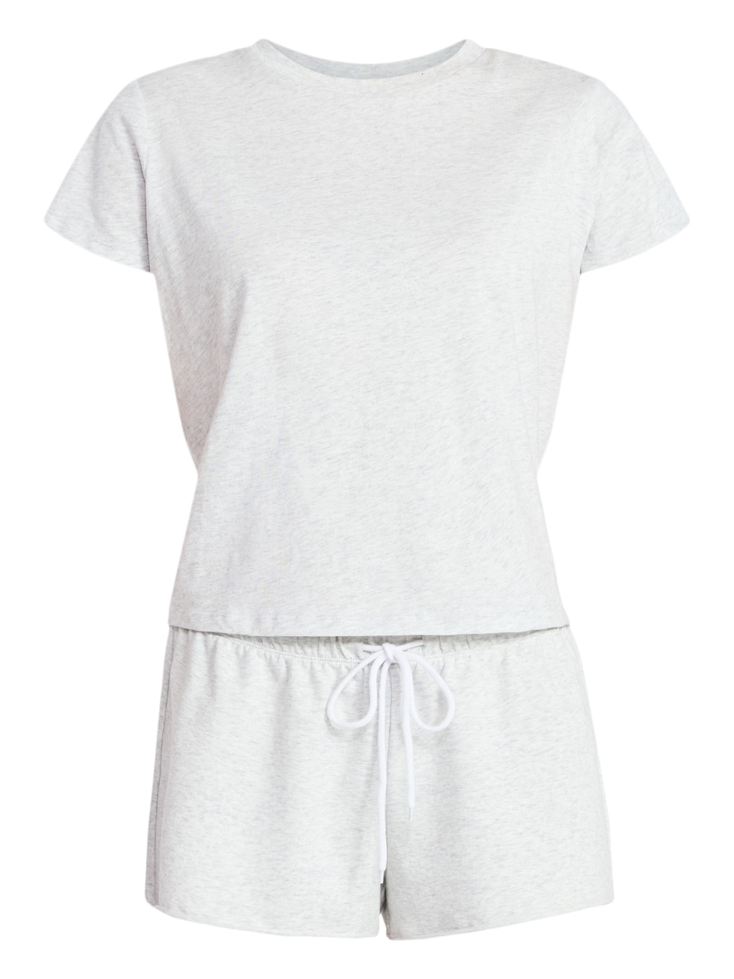 No Boundaries Cozy Sleep Tee and Shorts Set, 2-Piece, Women’s XXS-3X