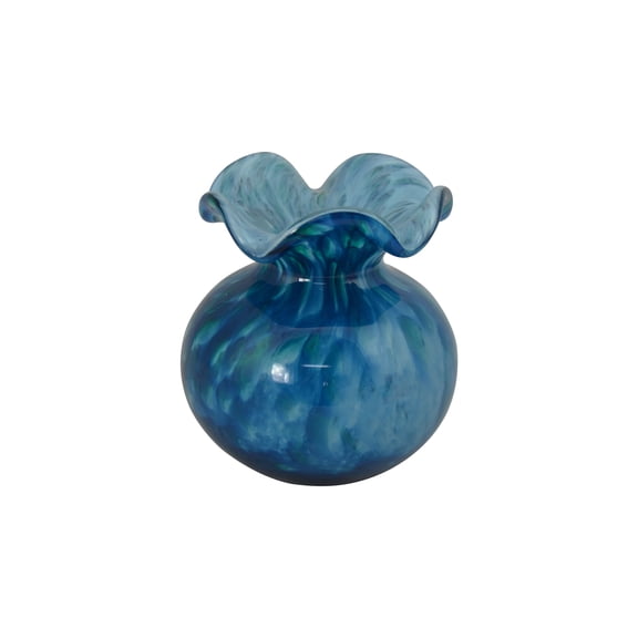 5" Aqua Blue Hand Blown Vase