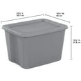 thumbnail image 2 of Sterilite Large Storage Bin, 18 Gallon Plastic Storage Tote with Snap-On Lid, Gray, 8 Pack, 2 of 10