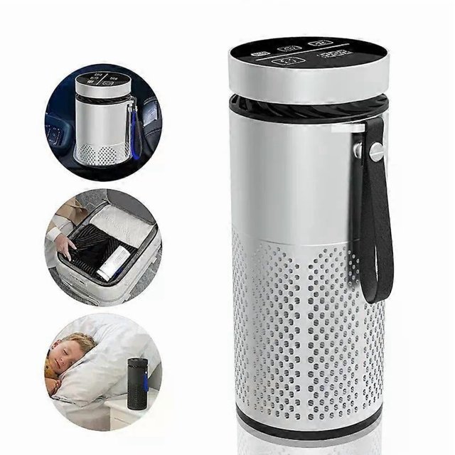 New portable car air purifier, intelligent touchscreen charging, HEPA filter, negative ion ultraviolet and ozone functions