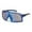 Blue Frame, variant on Oversized Futuristic Shield Wrap-Around Sunglasses - XL Retro Sport Style for Outdoor Beach Wear