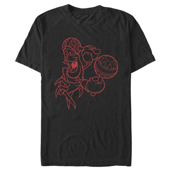 Men's The Little Mermaid Sebastian Maracas Outline Graphic T-Shirt