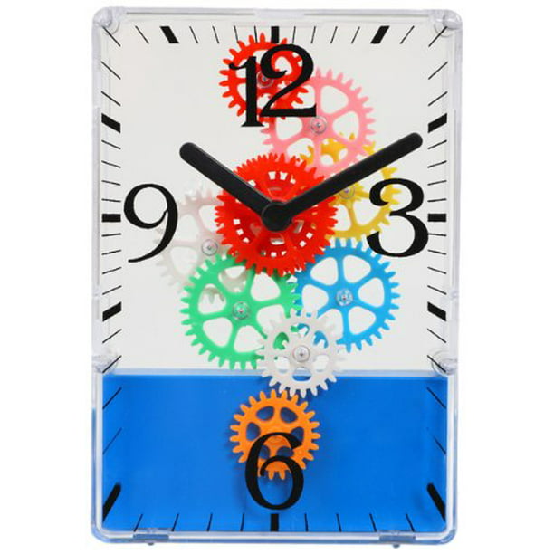 Colorful Moving Gear Table Clock, Moving Gear Desk Clock