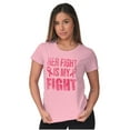 thumbnail image 4 of Breast Cancer Her Fight Pink Ribbon Womens Slim Fit Graphic Tee Brisco Brands X, 4 of 5