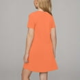 thumbnail image 3 of Girls Short Sleeve Summer Dress Kids Casual Crewneck Loose Beach Short Dresses with Pockets 5-13 Years Orange 10-11 Years, 3 of 6