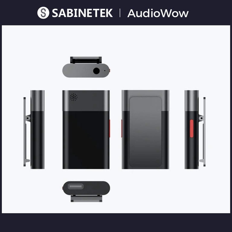 SabineTek AudioWow -Bluetooth Microphone Wireless Lapel Mic 