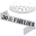 thumbnail image 2 of SPRING PARK Birthday Sash Rhinestone Tiara Crown Set for Party Supplies Decorations, 2 of 6