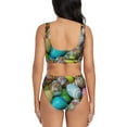 thumbnail image 3 of Kdxio Easter Egg1 Print Women's 2 Piece High Waisted Wrap Spaghetti Strap Summer Swimsuit Bikini Set-Large, 3 of 7
