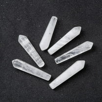 1pc Natural Quartz Crystal Pointed Beads Rock Crystal Healing Stones Reiki Energy Balancing Meditation Therapy Wand No Hole/Undrilled Bullet 50x11x10mm