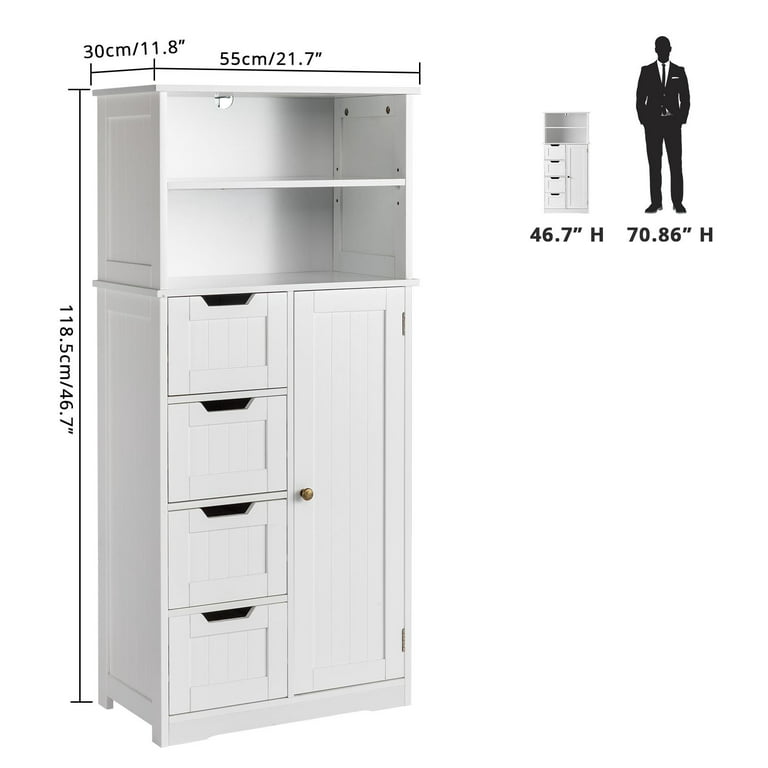 Freestanding Bathroom Storage Cabinet with 2 Drawers & Adjustable Shelf,  White, 1 Unit - Kroger