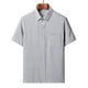 thumbnail image 2 of Camisas Vaqueras Para Hombre Camisas de manga corta para hombres de edad y ancianos Camisas finas de verano para hombres Camisas sueltas casuales para ancianos (Grey, XXL), 2 of 3