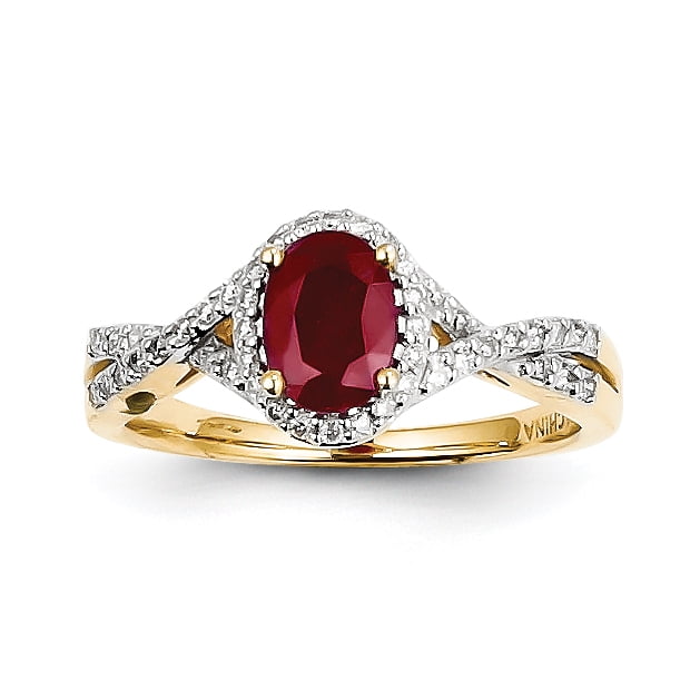 14k Diamond & Ruby Ring by Saris and Things QG