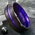 thumbnail image 5 of Tungsten Rings for Men Wedding Bands for Him 6mm Black Purple Stripe, 5 of 8