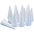 thumbnail image 1 of Juego de 12 conos de espuma para árbol de Navidad, accesorios de centro de mesa blancos, bricolaje, manualidades, Altura 11 cm, 1 of 6
