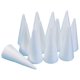 thumbnail image 1 of 12 conos de espuma para manualidades, decoraciones y accesorios blancos para bodas. Altura 11 cm, 1 of 6