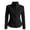 Black, variant on Women's Stand Collar Slim Fit Long Sleeve Jacket with Full Zip and Side Pockets for Casual Outerwear M Size Khaki