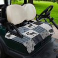 thumbnail image 2 of Golf Cart Seat Covers for 2 Seater,Vintage Plaid Microfiber Cart Seat Towel Blanket,Farmhouse Bear Deer Trees Forest Checked Absorbent Breathable NonSlip Bench Seats Protector for Golf Course 51"x31", 2 of 9