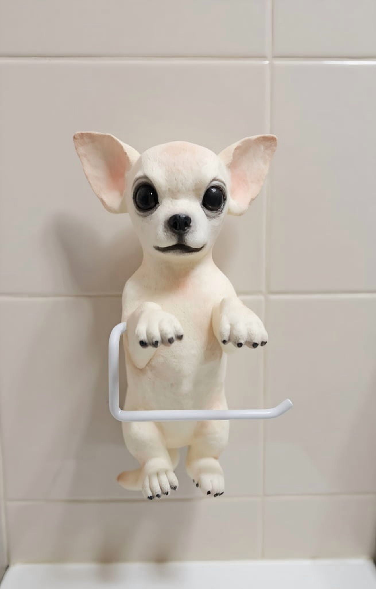 2025 New Dogs Toilet Roll Holder Series,Super Realistic Puppies Eyes On You Tissue Rack,3D Resin Cute Dog Towel Rack,Wall Mouted Toilets Paper Storage Dispenser for Home Bathroom Kitchen,Chihuahua