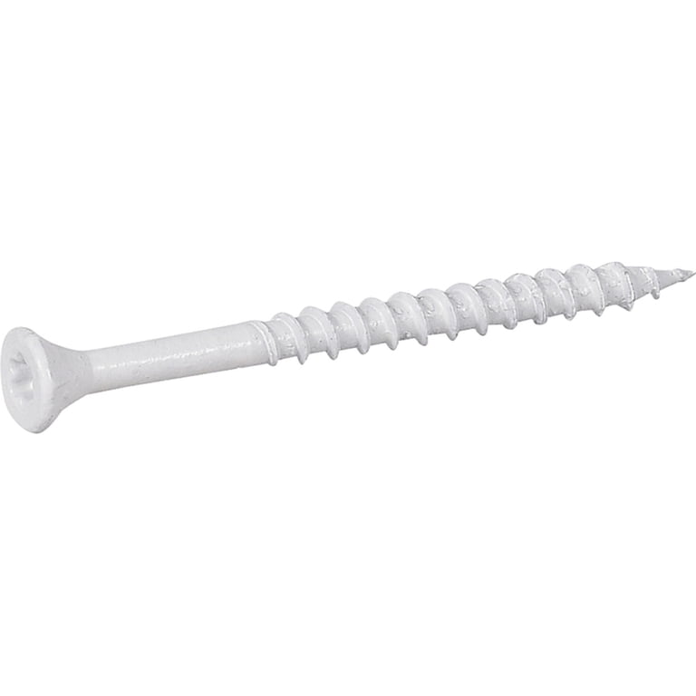 Deck Plus Exterior White Screws, Wood Screws, Steel, Self-Drilling