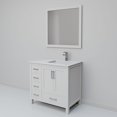 thumbnail image 5 of Jacques 36 in W White Bath Vanity, White Quartz Top, Faucet Set, & 34 in Mirrors Mirror, 5 of 9