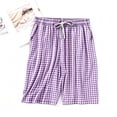 thumbnail image 2 of Asxite Plus Size Womens Pajamas Pants Loose High Waist Plaid Pocket Cropped Sleepwear, 2 of 7