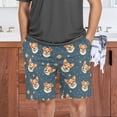 thumbnail image 6 of Men's Pajama Shorts Bottoms with Pockets Soft Lightweight Lounge Sleep Wear Corgi Dog and Planet, 6 of 6