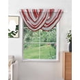 thumbnail image 2 of Red Pink Gray Stripes Sheer Waterfall Valance Curtains for Window, Modern Abstract Minimalist Retro Rod Pocket Sheer Topper Swag Curtains for Living Room, Kitchen 38.5"W x 47.2"L, 2 Panels, 2 of 7