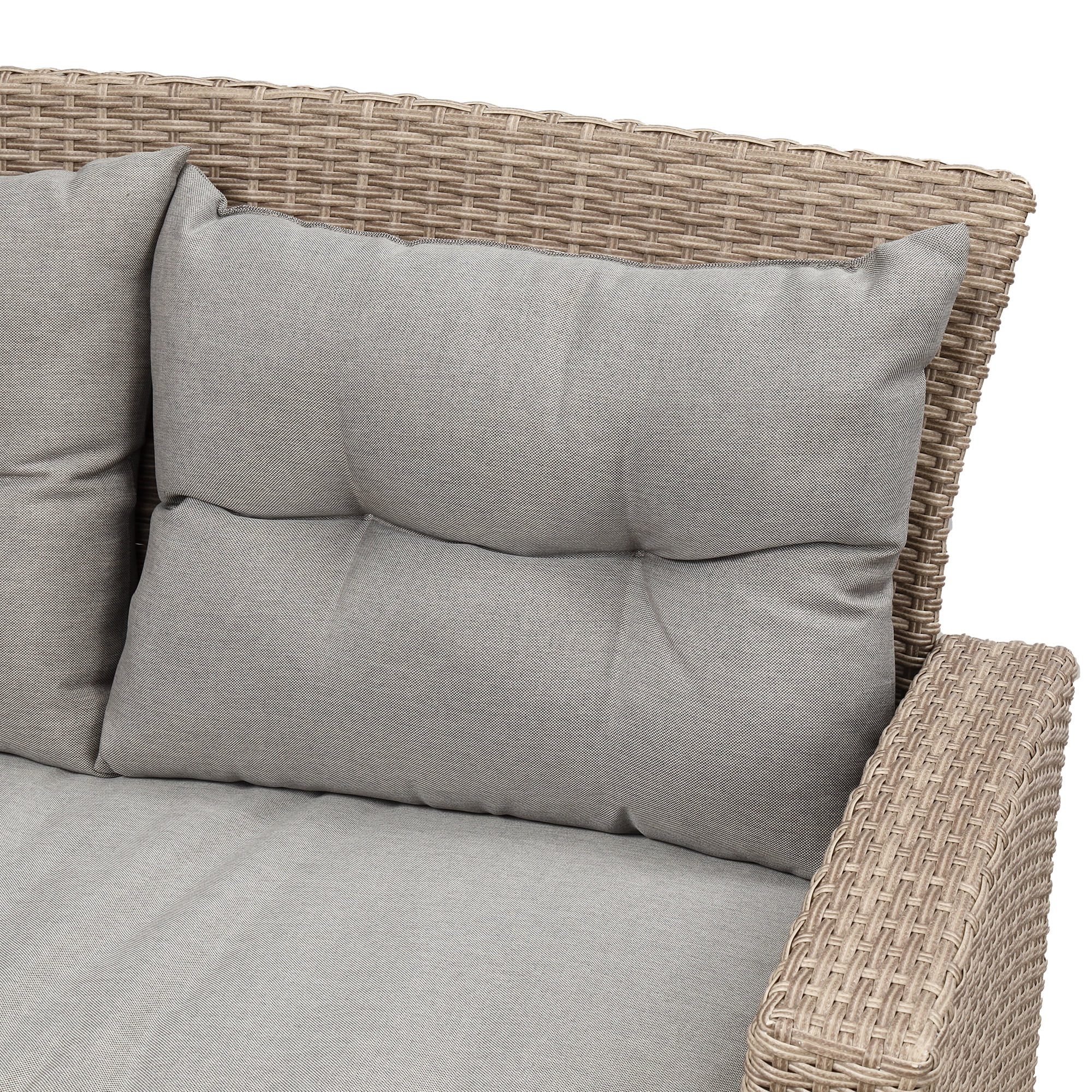 6-Piece Outdoor Patio Furniture Set,Multi-Functional 32-inch Outdoor Fire Pit,All-Weather PE Rattan Seating Setand, 4 Cushions,Suitable for Patios, Gardens, and Backyards ,Gray.