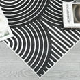 thumbnail image 3 of GlowSol 6'x9' Area Rug Modern Stripes Rug Geometric Rug Soft Indoor Contemporary Accent Rug Non-Shedding Throw Carpet for Dining Room Office, Black, 3 of 6