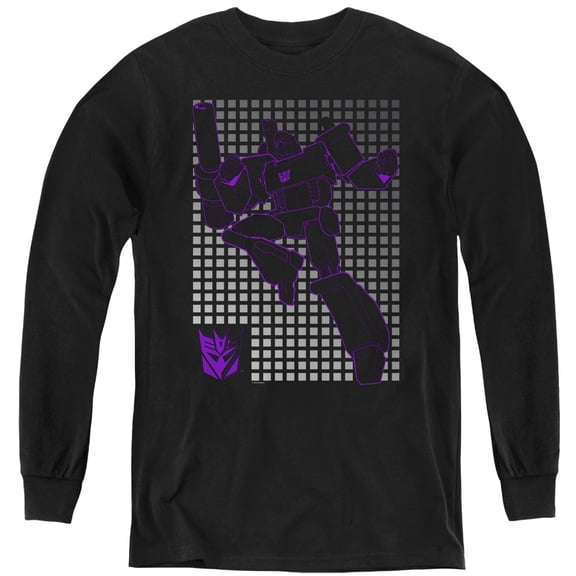 Transformers Megatron Grid Youth Long Sleeve T-Shirt Black