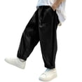 thumbnail image 5 of Hurxie Boys School Uniform Pant Pull On Pants Lightweight Thin Solid Color Casual Elastic Waist Black,7-8Years, 5 of 6