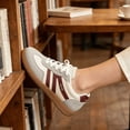 thumbnail image 6 of BERANMEY Women's Retro Fashion Sneakers Comfortable Casual Anti Slip Platform Low-Top Sneakers Lace Up Memory Foam Tennis Walking Skate Shoes, 6 of 8