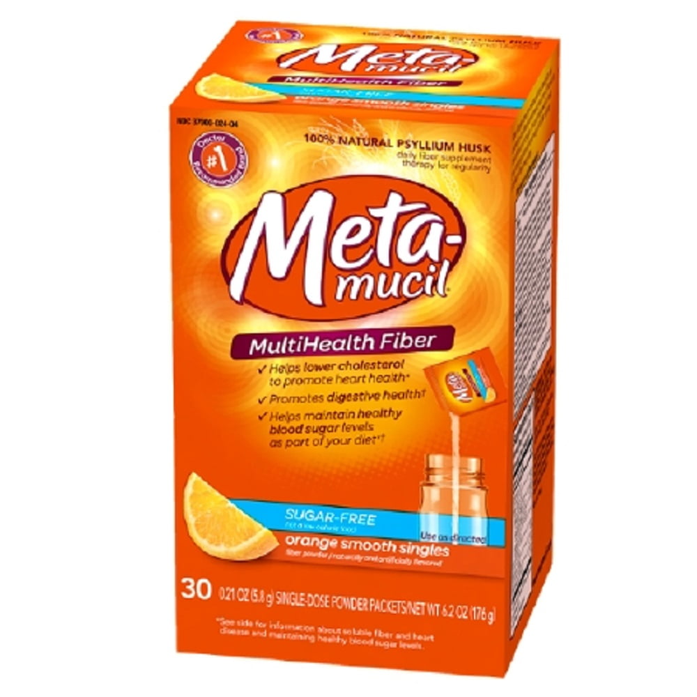 Metamucil Fiber Supplement Orange Powder 30 per Box 3.4 Gram