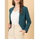 thumbnail image 2 of Chaqueta Corta Casual de Negocios Allegra K sin cuello para Mujer Azul eléctrico M, 2 of 6