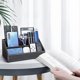 thumbnail image 4 of Pu Leather Desk Organizer with 5 Compartments Holder, Multi-Functional Office Supplies Storage Caddy for Pen/Pencil, Phones, Remote Controller and Desktop Accessorie Black（Only storage box）, 4 of 5