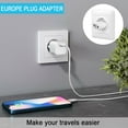 thumbnail image 2 of 20 Pack European Plug Adapter, Type C European Travel Plug Adapter, 220V to 110V Adapter Plug US to Europe, Wall Plug Power Converter for Europe, White, 2 of 8