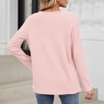thumbnail image 2 of VISALY Long Sleeve Shirts Pullover Sweatshirts V Neck Waffle Knit Sweatshirt Oversized Sweatshirt Lightweight Fashion Sweatshirt Basic Sweatshirts Tunic Tops Pink Xxl, 2 of 8
