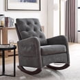 thumbnail image 2 of Modern Rocking Chair Upholstered Nursery Glider Rocker For Baby Comfy Armchair With Side Pocket For Living Room, 2 of 9