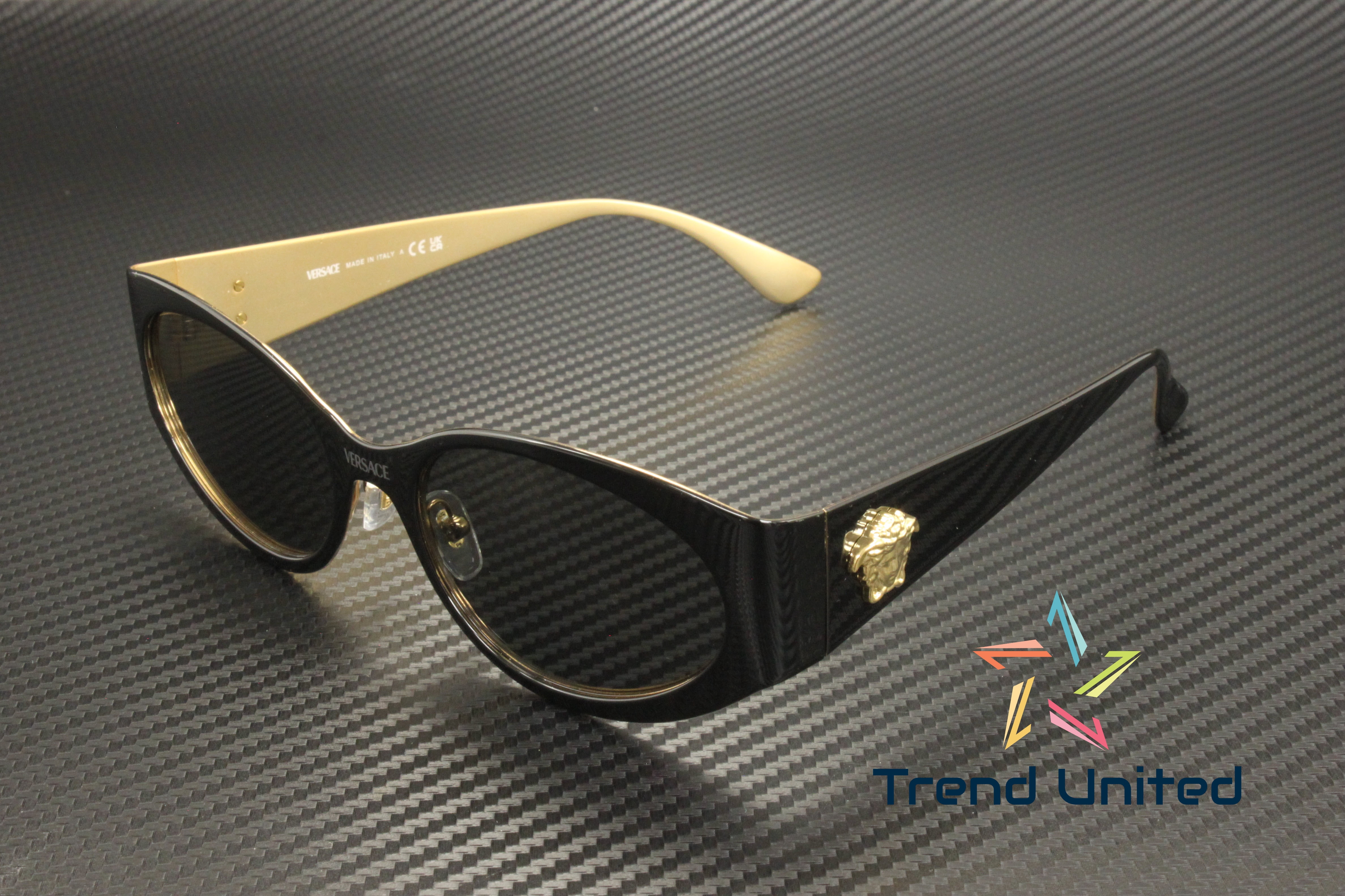 Versace VE 2263 Metal Womens Oval Sunglasses Black 56mm  display picture 1