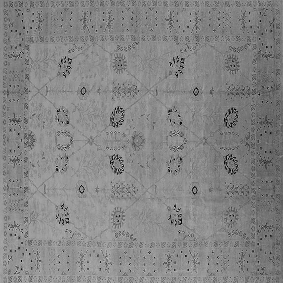 Ahgly Company Indoor Square Oriental Gray Traditional Area Rugs, 5' Square