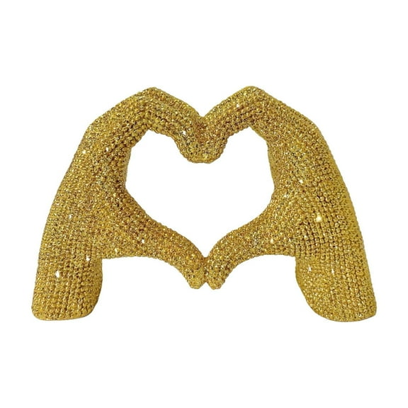 DAMAI Set of 2 Heart Hands Statue, Beaded Design Heart Shaped Hand Scuplture for Lover Room Decor Accessories, Modern Love Finger Figurine Decor for Living Room, Bedroom, Office, Bookshelf, Wedding