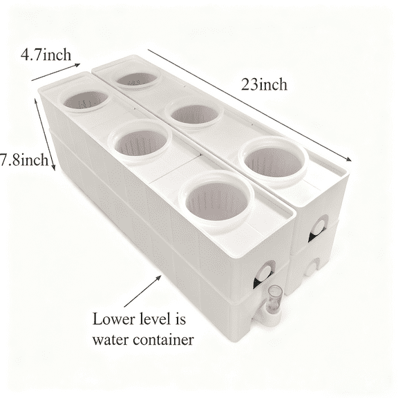 TECHTONGDA Hydroponic 6 Holes Site Grow Kit Square Pipeline Vegetable Planter Indoor Garden Plant Grow System No water pump