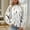 White, variant on Women's Thermal Lightweight Round Neck Long Sleeve Printed Casual Sweatshirt for Cold Weather