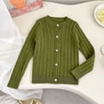 thumbnail image 2 of KyCheLot Girls' Knitted Cardigan Crew Neck Long Sleeve Button down Schoolwear Lightweight Comfy Soft Sweaters, 2 of 5