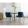 thumbnail image 2 of Guyou Velvet Dining Chair Set of 2, Modern Upholstered Side Chairs Accent Chair with Back and Metal Legs for Dining Room Living Room Bedroom, Navy, 2 of 12