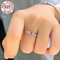 thumbnail image 2 of Romantic Heart CZ Purple Engagement Band Ring Solid 925 Sterling Silver Jewelry, 2 of 8