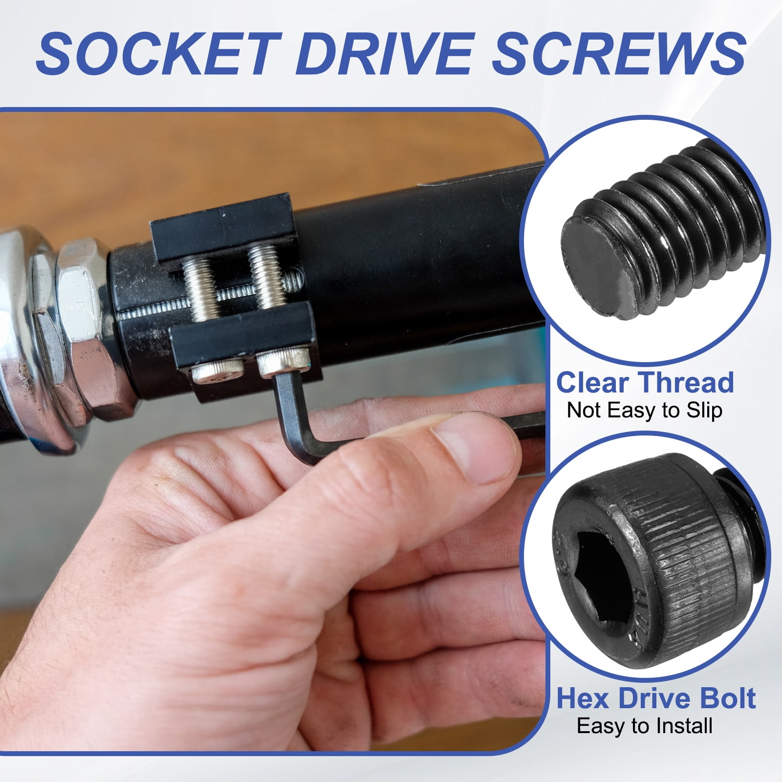 Uxcell Hex Socket Head Cap Screws Bolts, Carbon Steel Socket Drive Screws, Black Oxide Full Threads M8 x 14 mm 50