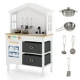 thumbnail image 1 of Gymax Kids Play Kitchen w/2 Stoves Rotation Knobs Faucet Sink Dishwasher Drawers, 1 of 10