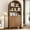 3-WALNUT, variant on Fsbecl Tall Arched Display Cabinet with Acrylic Glass Doors, Pantry Storage Cabinet for Living Dining Room, Walnut
